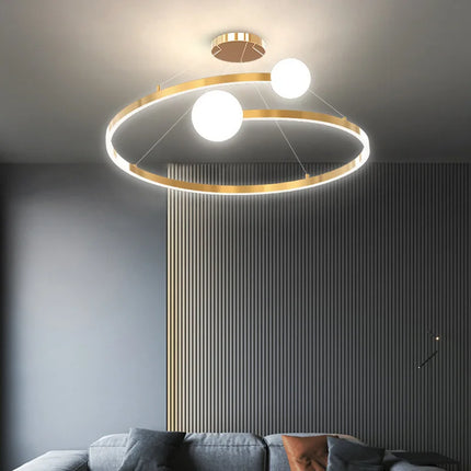 Lustre suspension LED anneau simple style nordique intérieur — LZ4D7X9