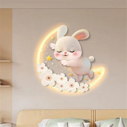 Applique murale décorative lapin aux fraises pour chambre d’enfant — LZ4X9T2