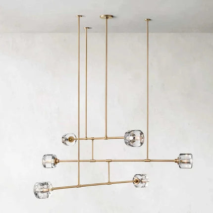 Lustre américain moderne en cristal et cuivre — LZ4X9QJ2