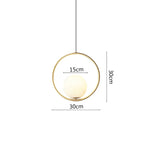 Boule C 15cm Laiton / Blanc froid