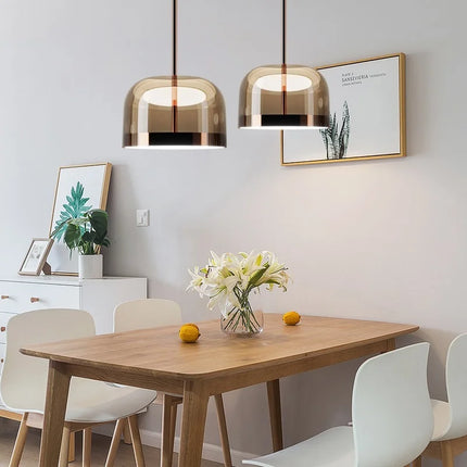 Suspension LED moderne en verre style nordique — LZ4X9T2