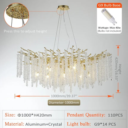 Lustre à pampilles en cristal pour éclairage intérieur LED — LZ4X9P2