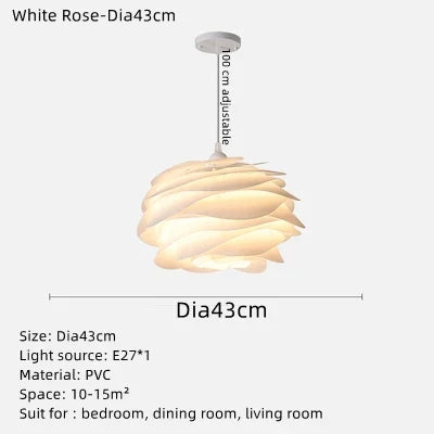 Lustre suspension nordique pétales en PVC avec ampoule incluse — LZ4Q7N2