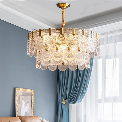 Lustre en verre cristal au design rétro pour décoration intérieure — LZ4G7M2