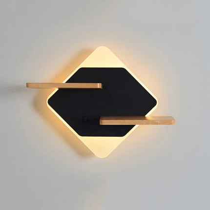 Applique murale LED nordique avec étagère intégrée et chargeur USB — LZ4X9P2
