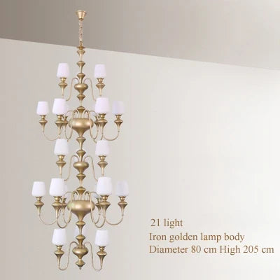 Lustre en cuivre avec abat-jour en verre moderne et élégant — LZ4X9P
