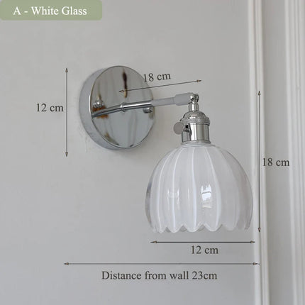 Applique murale design contemporain en verre et fer chromé avec bras réglable — LZ4X9TQ