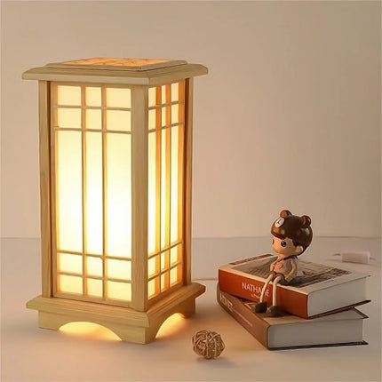 Lampadaire japonais en bois massif pour intérieur lumineux — LZ4X9T2