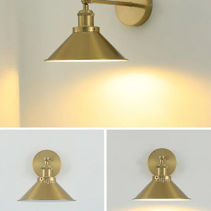 Applique murale rétro avec abat-jour décoratif et hauteur réglable — LZ4XJ9