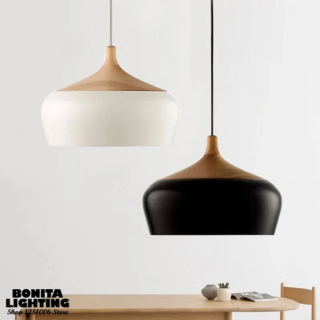 Lustre suspension en bois au design nordique moderne — LZ4P9XJ