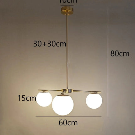 Lustre suspension nordique en verre laiteux pour intérieur — LZ4X9P