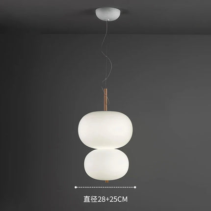 Suspension salon design nordique avec grande boule en verre et bois — LZ4X9T2