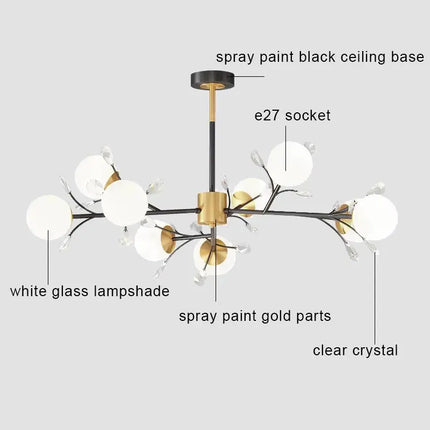 Lustre LED en cristal style nordique pour décoration intérieure — LZ4X9T
