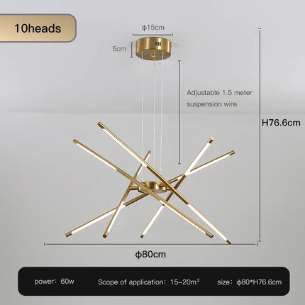 Lustre LED en forme de bâton pour décoration intérieure — LZ4X9P