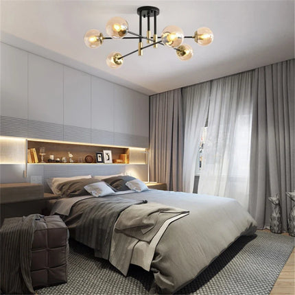Lustre suspension nordique moderne à boules de verre LED — LZ4X9P