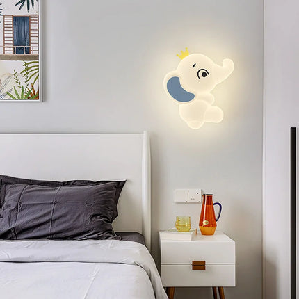 Applique murale moderne éléphant avec lumière douce pour enfant — LZ4P7XQ