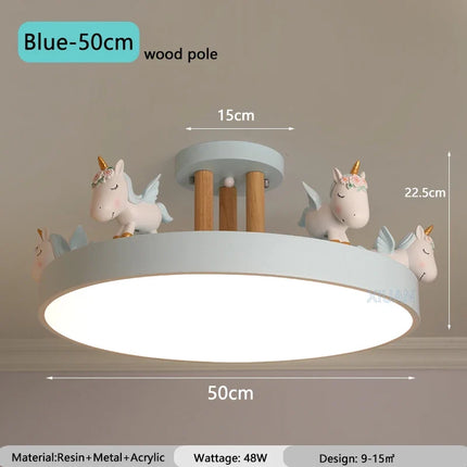 Lustre enfant avec motif cheval pour chambre garçon et fille — LZ4X9T
