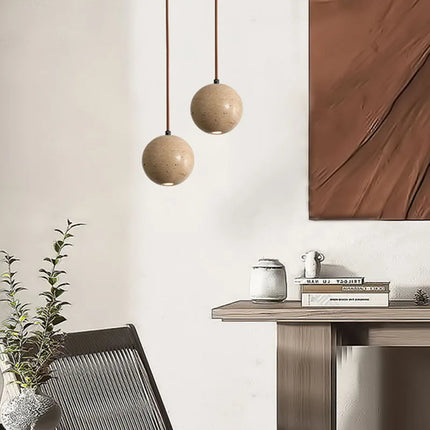 Suspension en bois et pierre naturelle pour café et restaurant — LZ4P9XQ