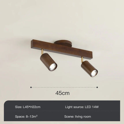 Grain de bois Led lustres avec projecteur pour salon chambre plafonniers éclairage décor noir Lustre cuisine luminaire