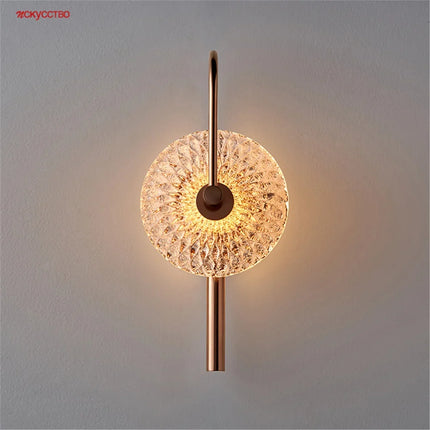 Applique murale LED ronde en verre pour éclairage artistique de luxe — LZ4P9XJ