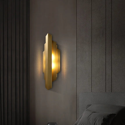 applique murale moderne en acier inoxydable doré pour intérieur