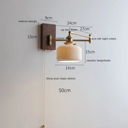 Applique murale LED en bois de frêne et noyer — LZ4X9T2