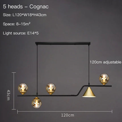 Lustre suspension en verre pour îlot de cuisine style nordique — LZ4X9P