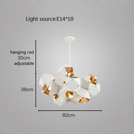 suspension led cube art déco style assorti 	 saison