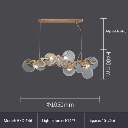 Lustre LED de luxe en verre élégant pour décoration intérieure — LZ7D9X