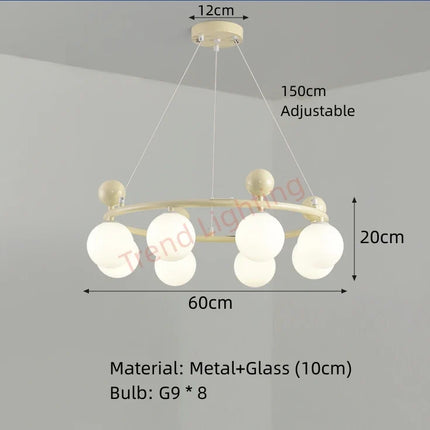 Suspension moderne en verre avec anneau métallique design — LZ4X9P