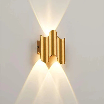 Applique murale LED étanche IP65 pour extérieur et intérieur en aluminium doré — LZ4X9T2