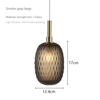Suspension en verre blanc et ambre au design moderne — LZ4X9P2