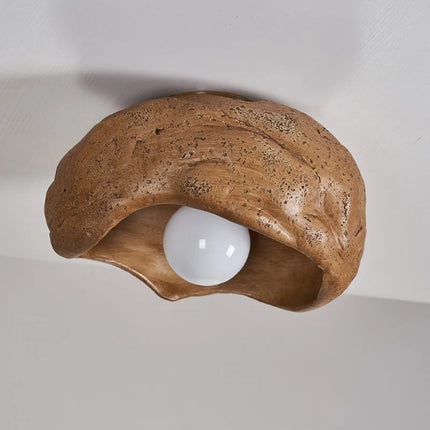 Plafonnier LED en résine style japonais Wabi-Sabi pour décoration silencieuse — LZ4XJ9