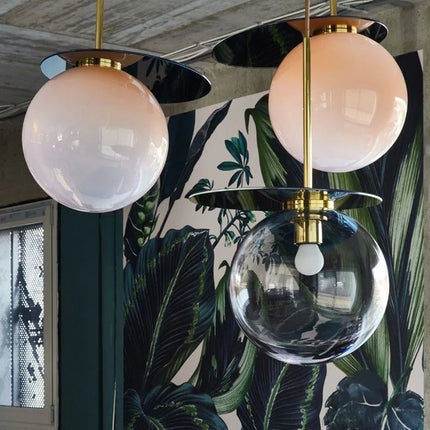 Lustre suspension nordique en verre à bulles design original pour bars — LZ4X9T2