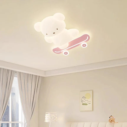 Plafonnier lumineux ours en skateboard pour chambre d’enfant moderne — LZ4X9T