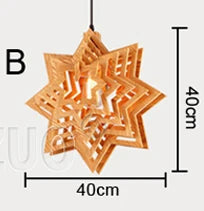 Suspension en bois style nordique goutte d'eau décorative pour loft — LZ4X9P