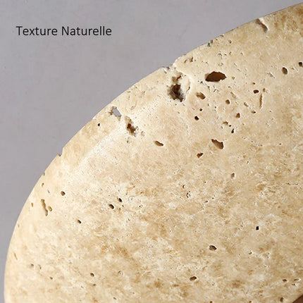 Plafonnier disque en travertin style wabi sabi pour intérieur et extérieur — LZ4X9M