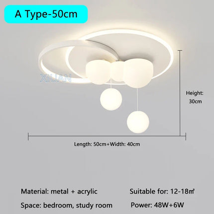 Plafonnier minimaliste avec suspension bulle et lustre nuage — LZ4X9P