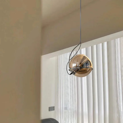 Lustre suspension rétro américain en verre ambré pour ambiance créative — LZ4X9T
