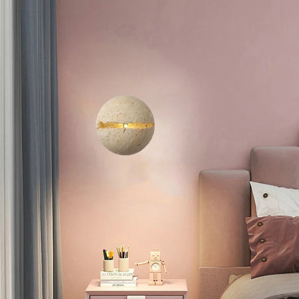 Applique murale ronde en pierre pour hôtel, bureau et boutique — LZ4X9Q2