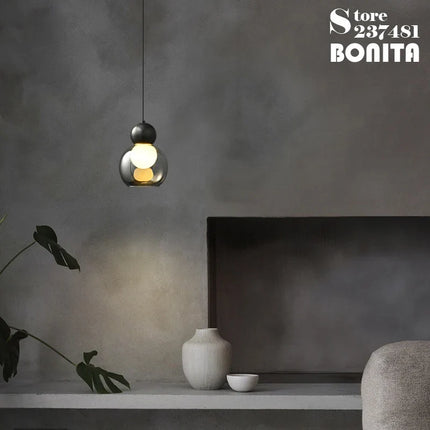 Suspension en verre transparent avec tête décorative en cuivre — LZ4X9P
