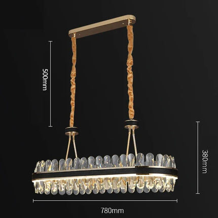 Suspension en cristal et cuir pour éclairage moderne et créatif — LZ4X9P