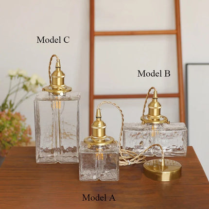 Lustre suspension japonais en verre avec éclairage LED minimaliste — LZ4P9XQ