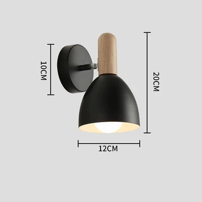 Applique murale en bois E27 pour chambre et cuisine style nordique — LZ4X9T2