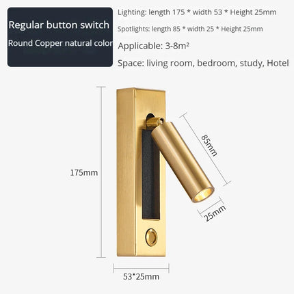 Applique murale moderne avec projecteur LED rotatif et chargeur USB — LZ4X9P2
