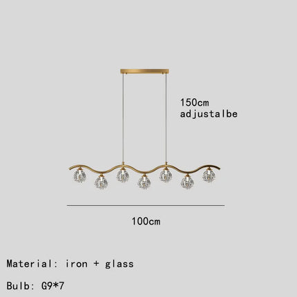 Suspension intérieure en verre et métal au design moderne — LZ4X9P