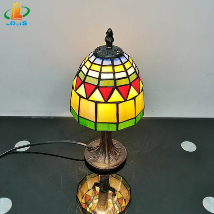 Lampe de chevet en verre teinté style Tiffany pour décoration élégante — LZ4X9M