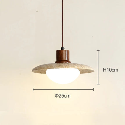 Suspension en travertin jaune style japonais wabi-sabi pour chambre et restaurant — LZ4N7Q2