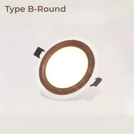 Plafonnier LED encastré Ultra-mince en Grain de bois
