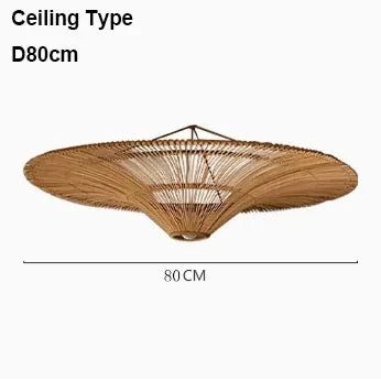 Lustre suspension en rotin au design parapluie nordique — LZ4P9XQ